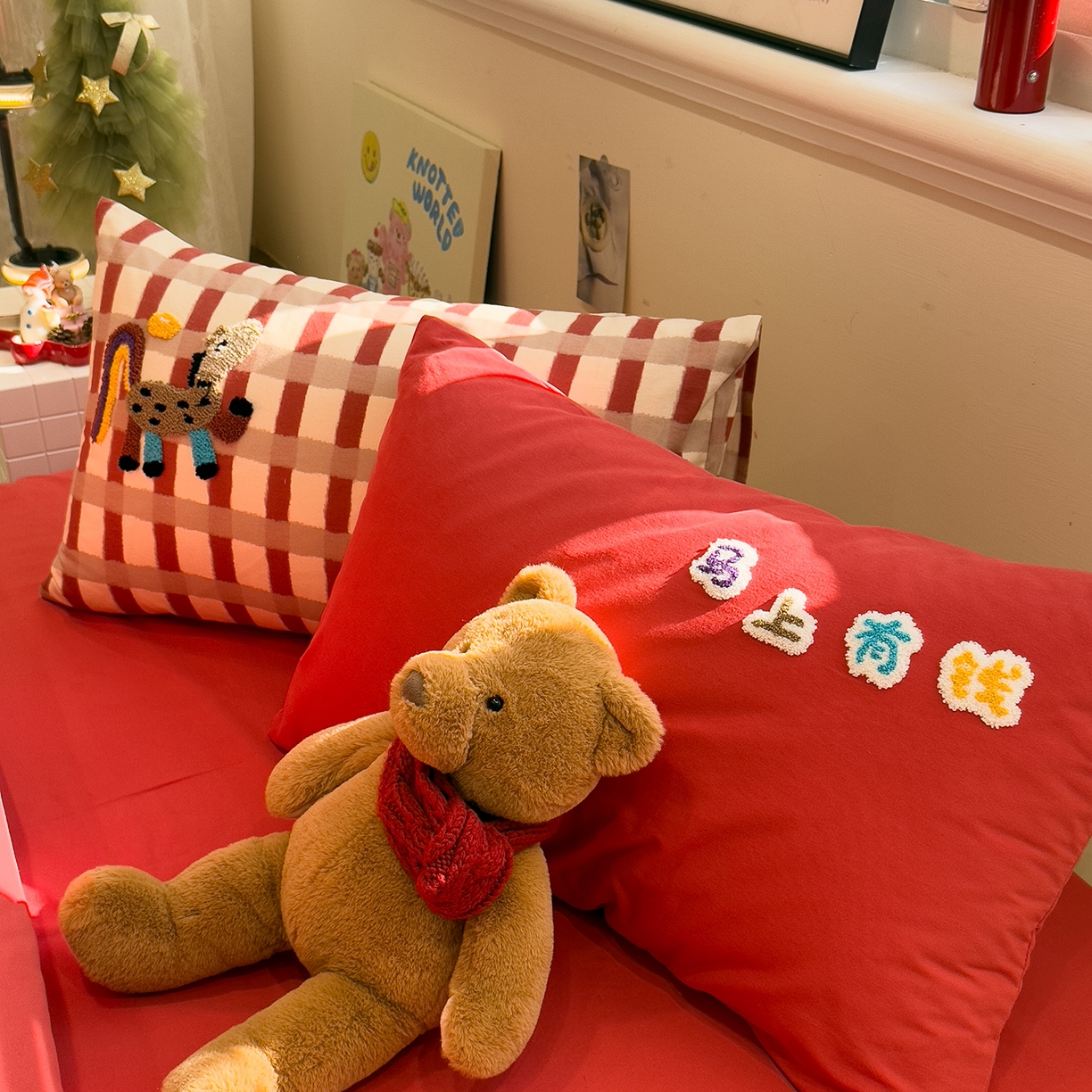 91家纺网 家纺一手货源 找家纺 珺柔家纺 2026新款马年全棉纯棉磨毛新春款四件套 马上有钱