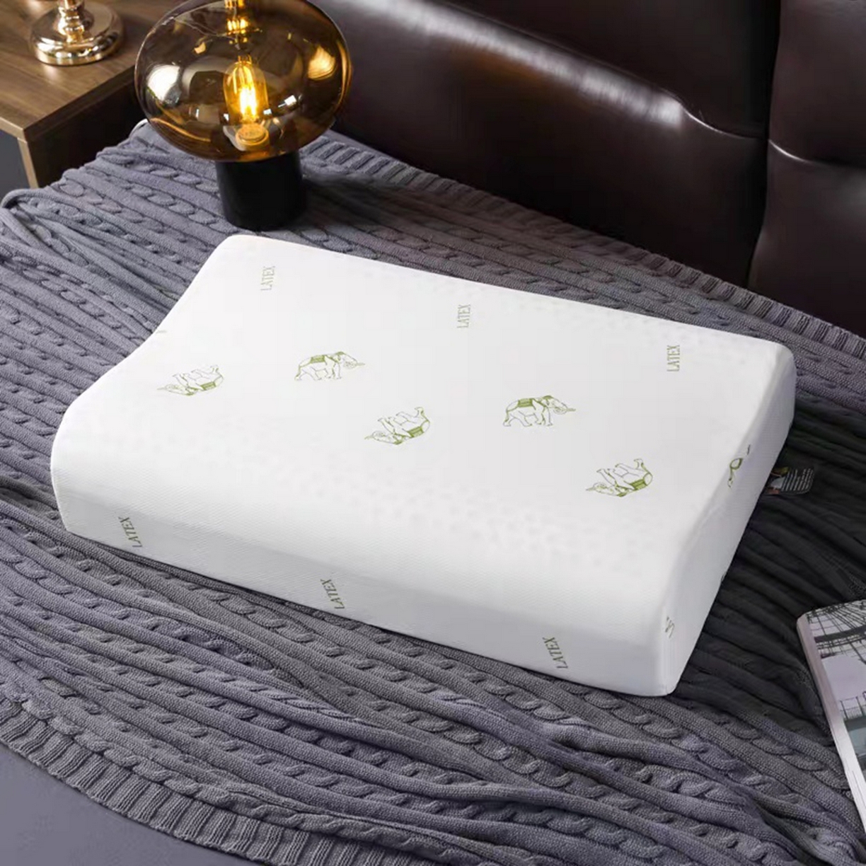 91家纺网 家纺一手货源 找家纺 （总）芯丝路枕业 2025新款全棉印花针织乳胶枕