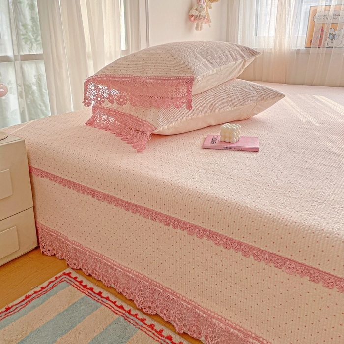 91家纺网 家纺一手货源 找家纺 （总）源舜家纺 2026新款全棉双层纱棉花边榻榻米炕盖款