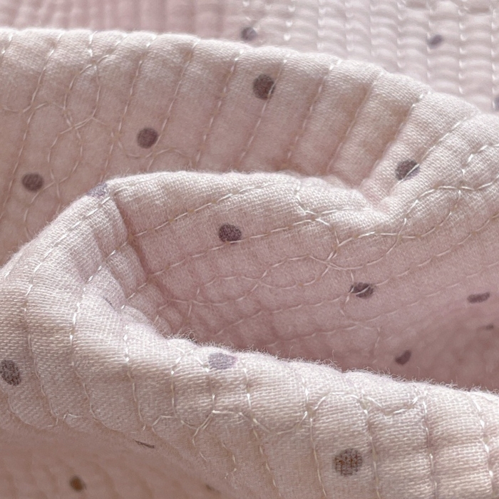 91家纺网 家纺一手货源 找家纺 源舜家纺 2026新款全棉双层纱棉花边榻榻米炕盖款 波点紫