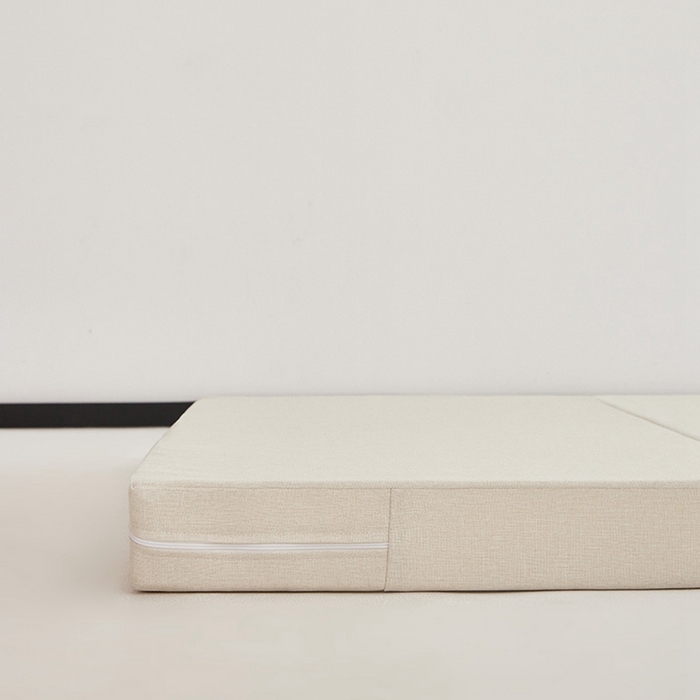 91家纺网 家纺一手货源 找家纺 小豚鼠 2025新款亲肤舒适四折垫 米白-高弹款