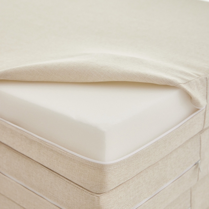 91家纺网 家纺一手货源 找家纺 小豚鼠 2025新款亲肤舒适四折垫 米白-高弹款