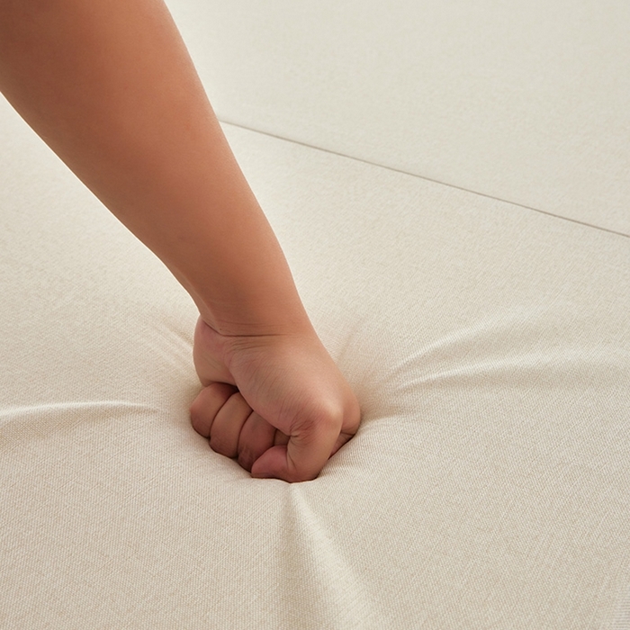 91家纺网 家纺一手货源 找家纺 小豚鼠 2025新款亲肤舒适四折垫 米白-高弹款