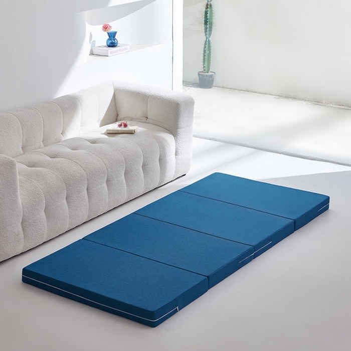 小豚鼠 2025新款亲肤舒适四折垫 天湖蓝-高弹款