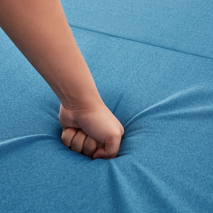 91家纺网 家纺一手货源 找家纺 小豚鼠 2025新款亲肤舒适四折垫 天湖蓝-高弹款