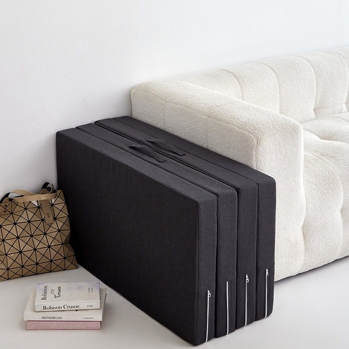 91家纺网 家纺一手货源 找家纺 小豚鼠 2025新款亲肤舒适四折垫 陨石灰-高弹款