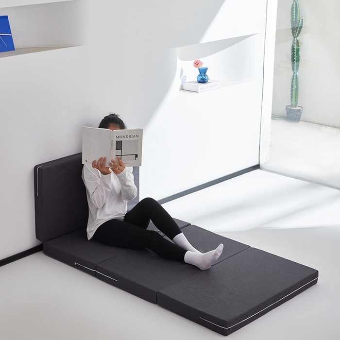 91家纺网 家纺一手货源 找家纺 小豚鼠 2025新款亲肤舒适四折垫 陨石灰-高弹款