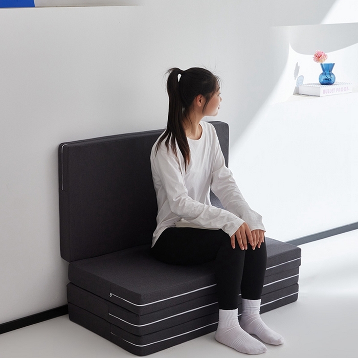 91家纺网 家纺一手货源 找家纺 小豚鼠 2025新款亲肤舒适四折垫 陨石灰-高弹款