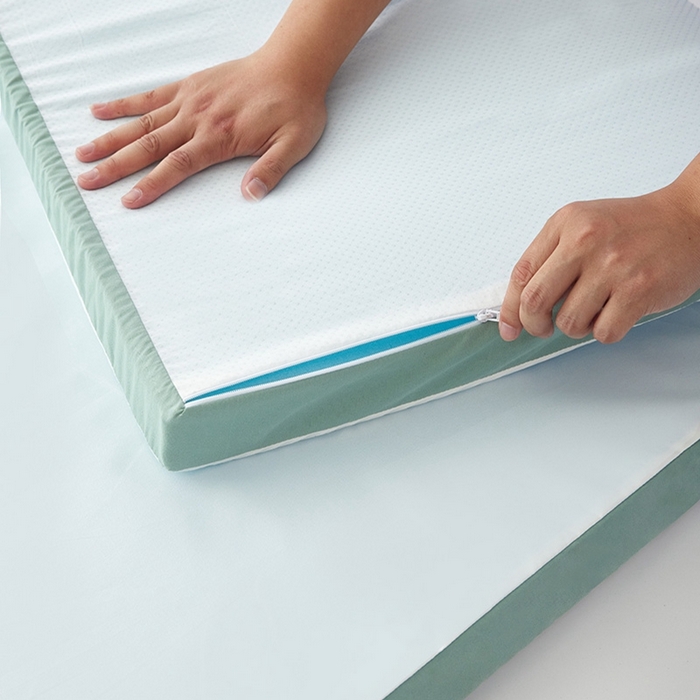 91家纺网 家纺一手货源 找家纺 小豚鼠 2025新款拼色高弹海绵垫（质保3年不塌陷） 白+绿