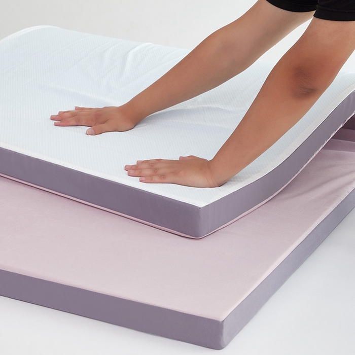 91家纺网 家纺一手货源 找家纺 小豚鼠 2025新款拼色高弹海绵垫（质保3年不塌陷） 粉+灰