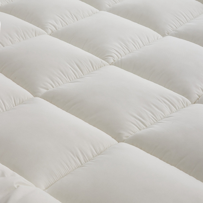 91家纺网 家纺一手货源 找家纺 小豚鼠 2025新款拼色羽丝绒床垫 白+橙