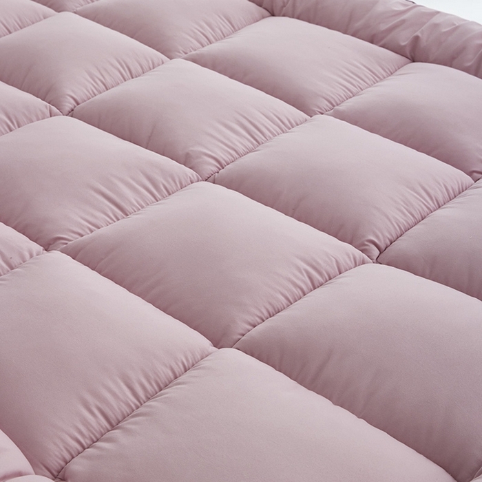 91家纺网 家纺一手货源 找家纺 小豚鼠 2025新款拼色羽丝绒床垫 粉+灰