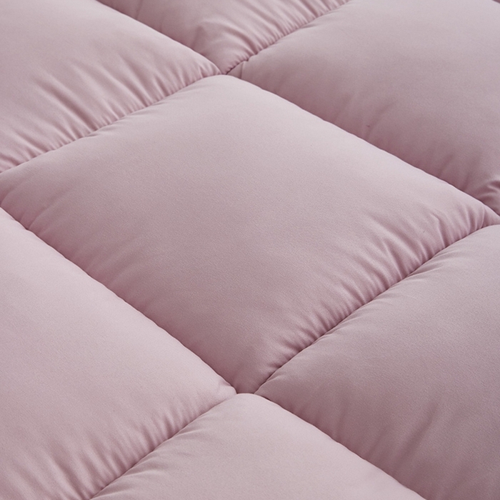 91家纺网 家纺一手货源 找家纺 小豚鼠 2025新款拼色羽丝绒床垫 粉+灰