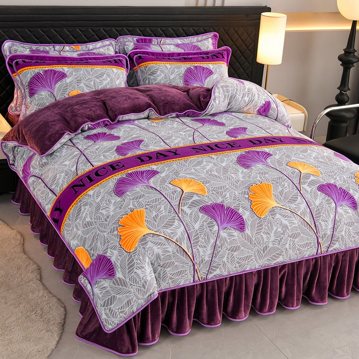 91家纺网 家纺一手货源 找家纺 （总）诺梵家纺 2025新款8斤加厚保暖金貂绒牛奶绒印花四件套