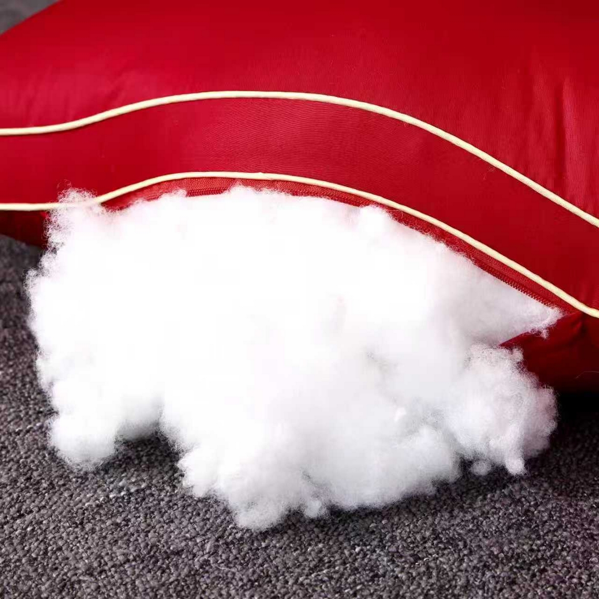 91家纺网 家纺一手货源 找家纺 云熙枕业 2026新款全棉纯棉立体定型大红婚庆护颈枕枕头枕芯 幸福启航