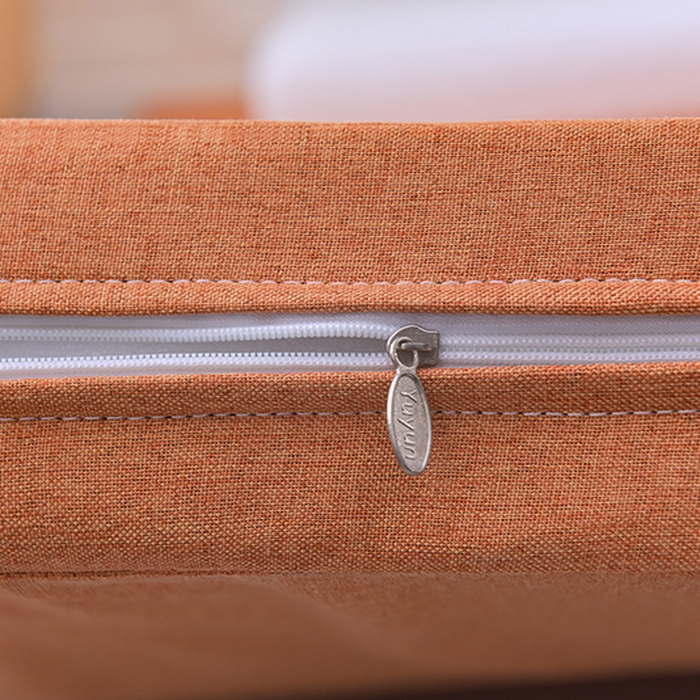 91家纺网 家纺一手货源 找家纺 小豚鼠 2025新款亚麻四折多功能四季床垫 热带橙