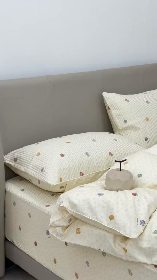 91家纺网 家纺一手货源 找家纺 佰织鑫家居 2026新款全棉夹棉绗缝床笠三件套四件套（会员-5） 七彩南瓜