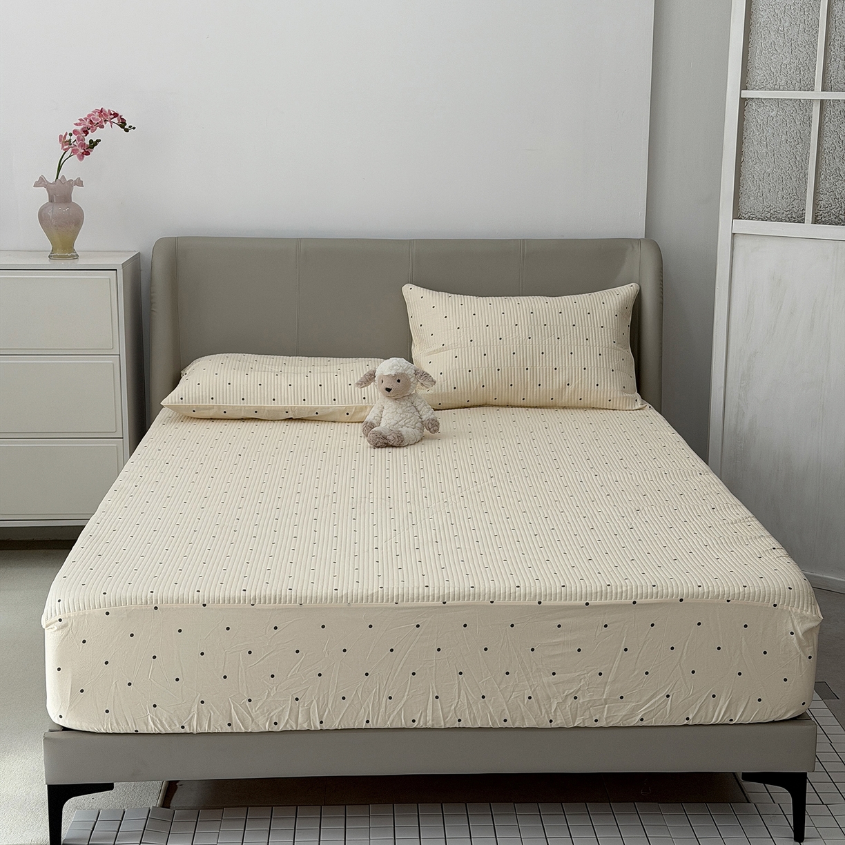 91家纺网 家纺一手货源 找家纺 （总）佰织鑫家居 2026新款全棉夹棉绗缝床笠三件套四件套（会员-5）