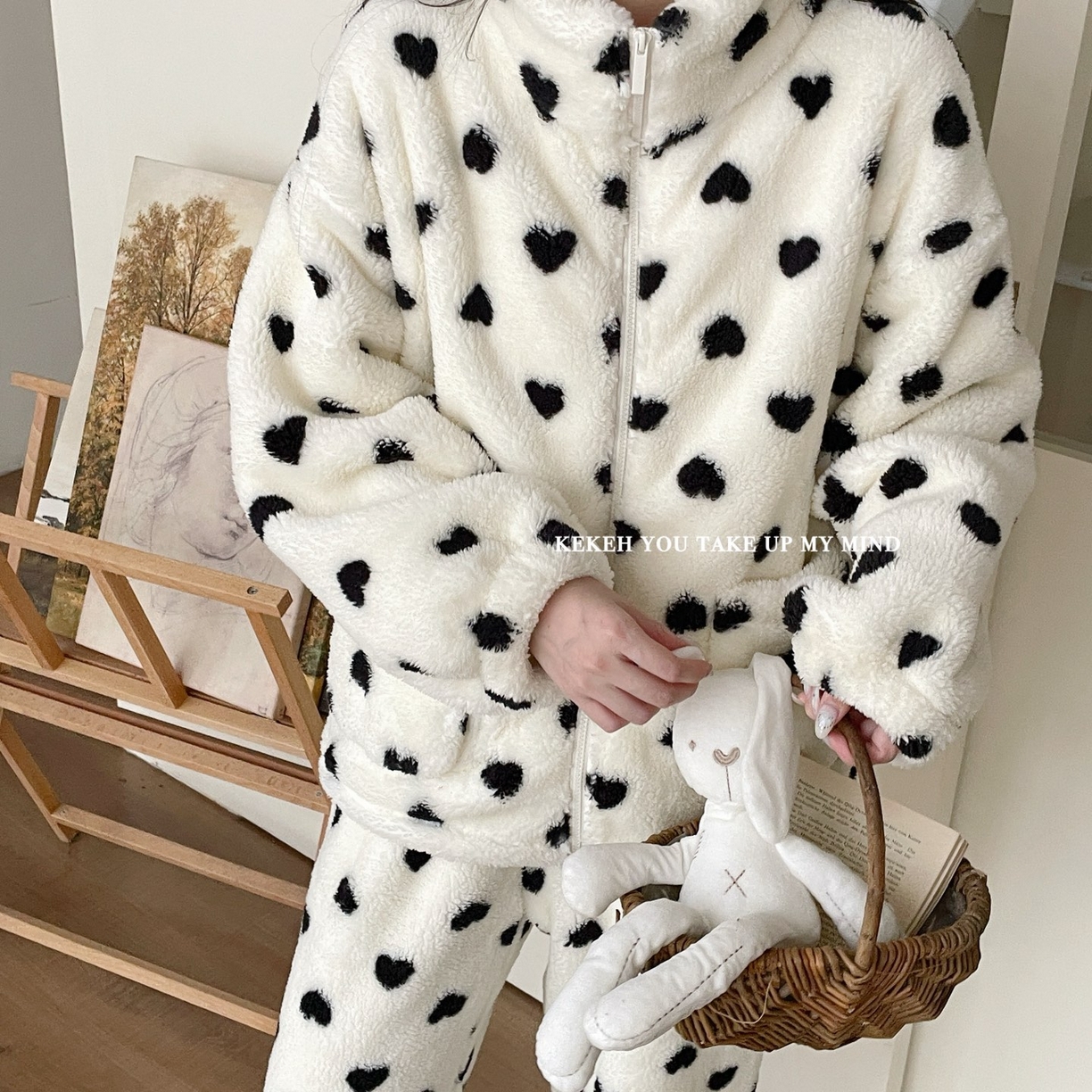 91家纺网 家纺一手货源 找家纺 （总）妍景家居生活馆 2026新款米粒绒秋冬家居服睡衣套装