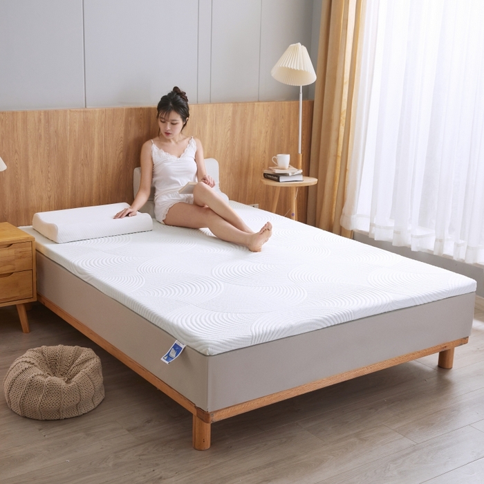 91家纺网 家纺一手货源 找家纺 小豚鼠 2025新款高弹记忆海绵垫现代日式床垫 纹理-白