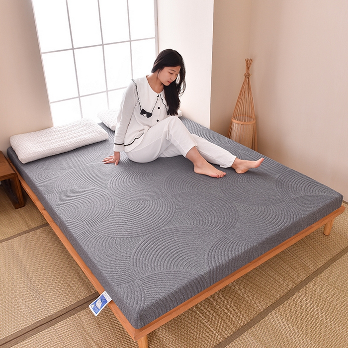 91家纺网 家纺一手货源 找家纺 小豚鼠 2025新款高弹记忆海绵垫现代日式床垫 纹理-灰