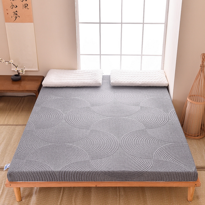 91家纺网 家纺一手货源 找家纺 小豚鼠 2025新款高弹记忆海绵垫现代日式床垫 纹理-灰
