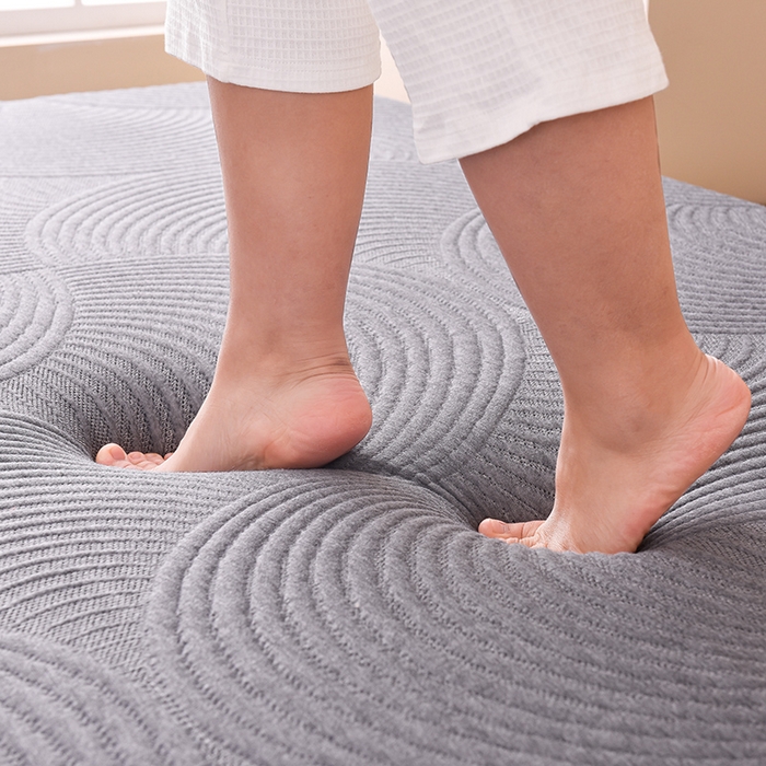 91家纺网 家纺一手货源 找家纺 小豚鼠 2025新款高弹记忆海绵垫现代日式床垫 纹理-灰