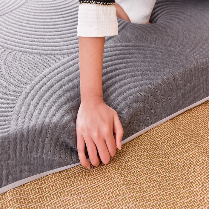 91家纺网 家纺一手货源 找家纺 小豚鼠 2025新款高弹记忆海绵垫现代日式床垫 纹理-灰