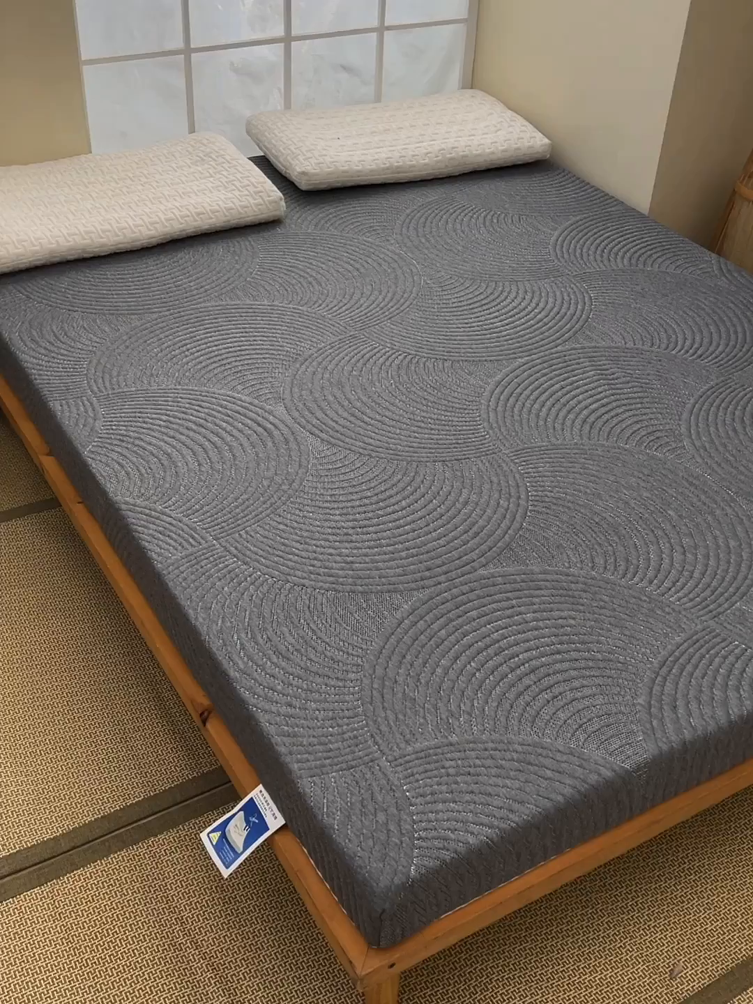 91家纺网 家纺一手货源 找家纺 小豚鼠 2025新款高弹记忆海绵垫现代日式床垫 纹理-灰