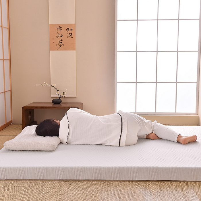 91家纺网 家纺一手货源 找家纺 小豚鼠 2025新款高弹记忆海绵垫现代日式床垫 摇曳-白