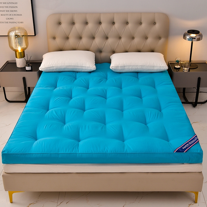 小豚鼠 2025新款跨境日式床垫民宿加厚榻榻米床垫大豆纤维透气宿舍床褥垫酒店批发 蓝色