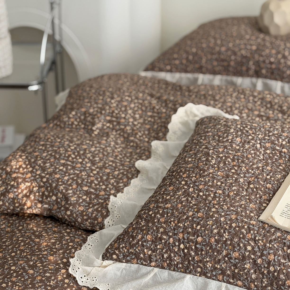 91家纺网 家纺一手货源 找家纺 佰织鑫家居 2025新款全棉法式砂洗棉花床盖款被套四件套 晚秋