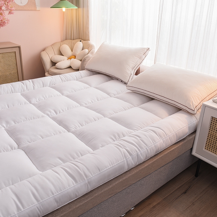 91家纺网 家纺一手货源 找家纺 小豚鼠 2025新款-羽丝绒立体床垫学生床垫宿舍单双人床褥榻榻米床垫 白色