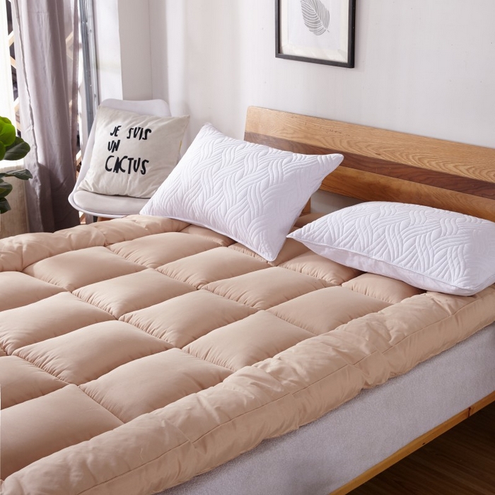 91家纺网 家纺一手货源 找家纺 小豚鼠 2025新款-羽丝绒立体床垫学生床垫宿舍单双人床褥榻榻米床垫 咖色