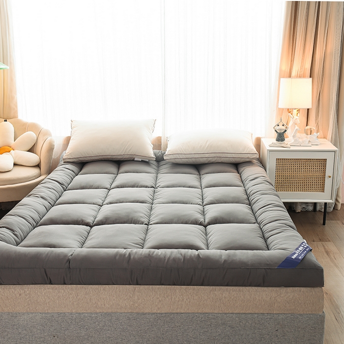 91家纺网 家纺一手货源 找家纺 小豚鼠 2025新款-羽丝绒立体床垫学生床垫宿舍单双人床褥榻榻米床垫 灰色