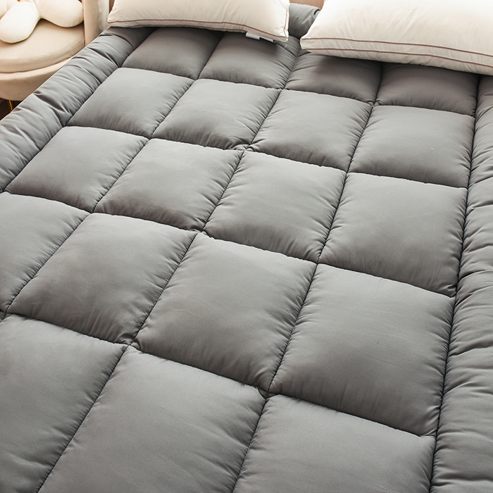 91家纺网 家纺一手货源 找家纺 小豚鼠 2025新款-羽丝绒立体床垫学生床垫宿舍单双人床褥榻榻米床垫 灰色