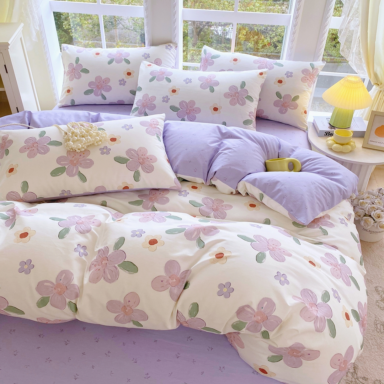 91家纺网 家纺一手货源 找家纺 （总）小懒猪 2026春夏新款全棉纯棉花卉款四件套