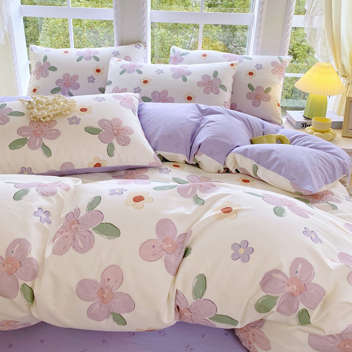 91家纺网 家纺一手货源 找家纺 （总）小懒猪 2026春夏新款全棉纯棉花卉款四件套