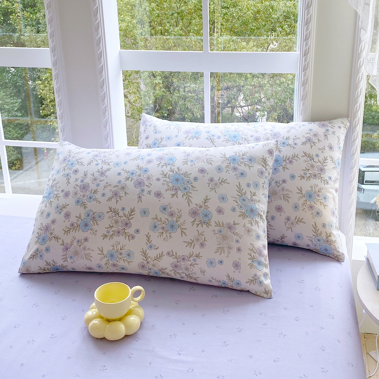 91家纺网 家纺一手货源 找家纺 小懒猪 2026春夏新款全棉纯棉花卉款四件套 青蔓花盏