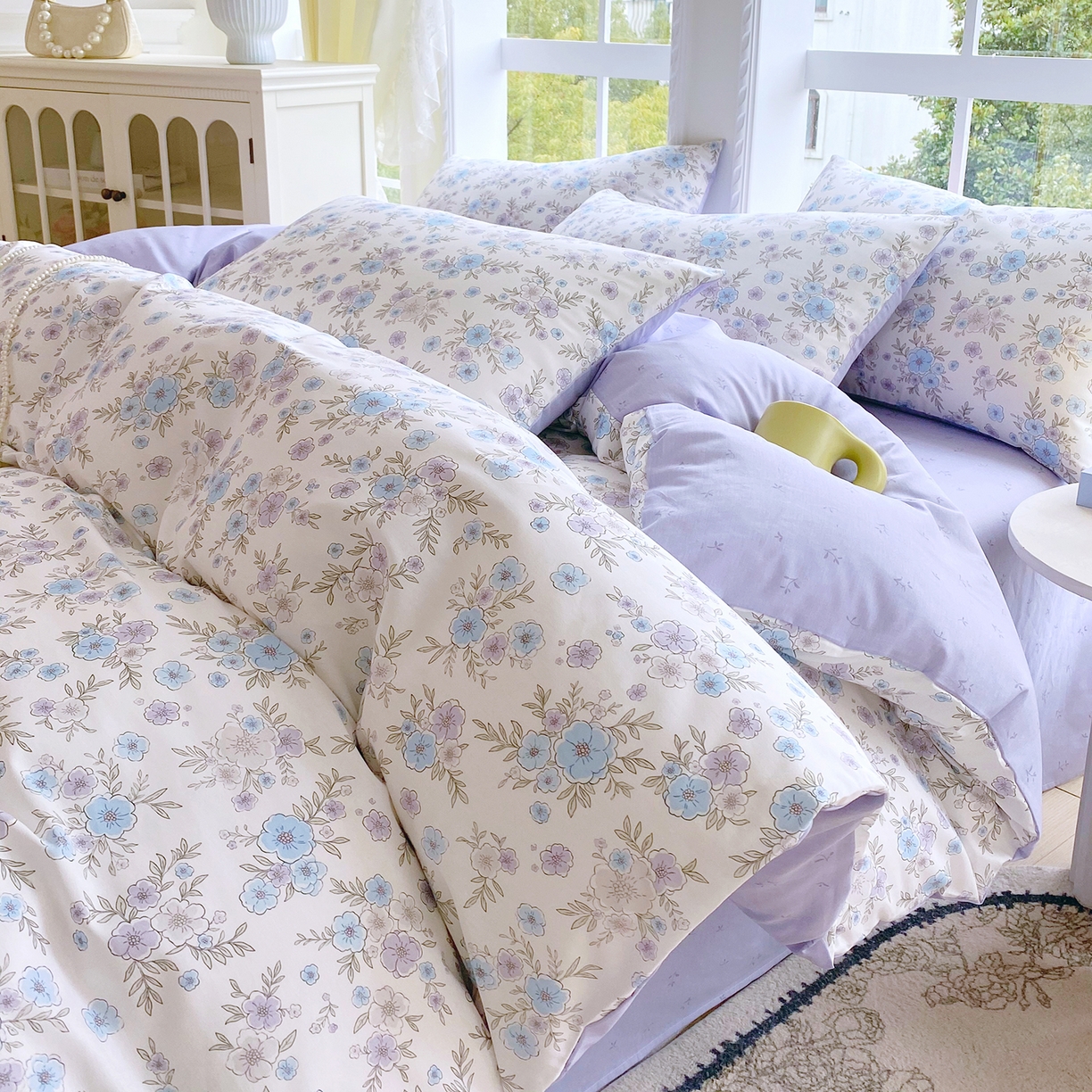 91家纺网 家纺一手货源 找家纺 （总）小懒猪 2026春夏新款全棉纯棉花卉款四件套