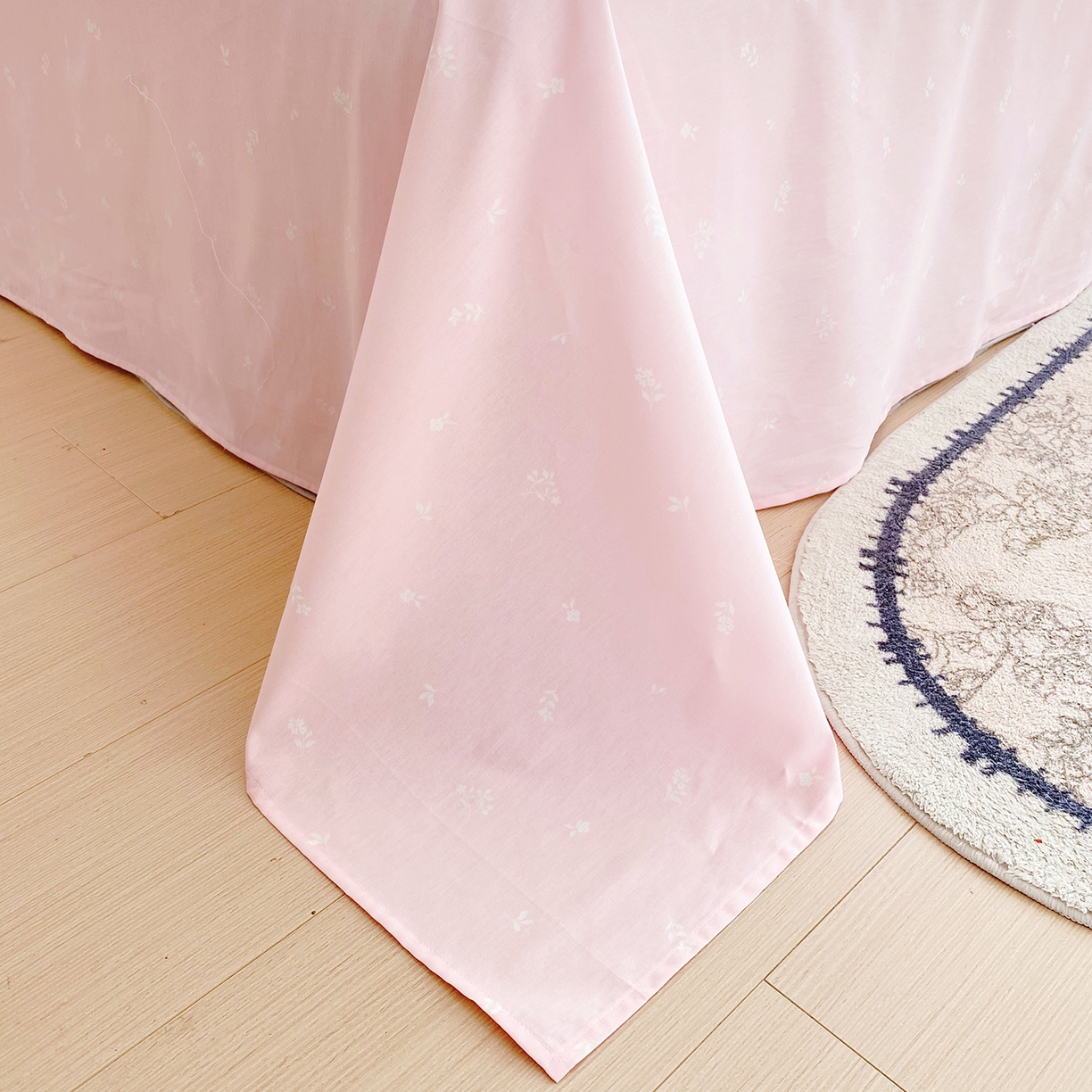 91家纺网 家纺一手货源 找家纺 小懒猪 2026春夏新款全棉纯棉花卉款四件套 紫粉花漾