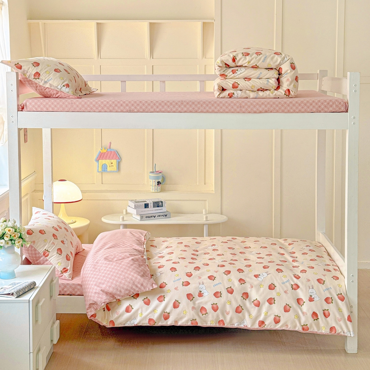 （总）小豚鼠 2025纯棉13372学生三件套全棉宿舍六件套(收纳袋）（顺丰代发）