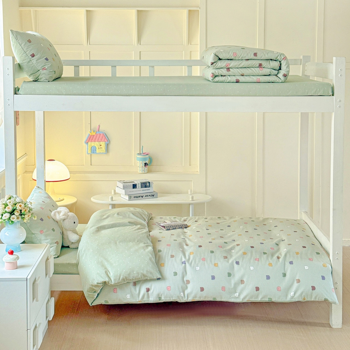 91家纺网 家纺一手货源 找家纺 （总）小豚鼠 2025纯棉13372学生三件套全棉宿舍六件套(收纳袋）（顺丰代发）