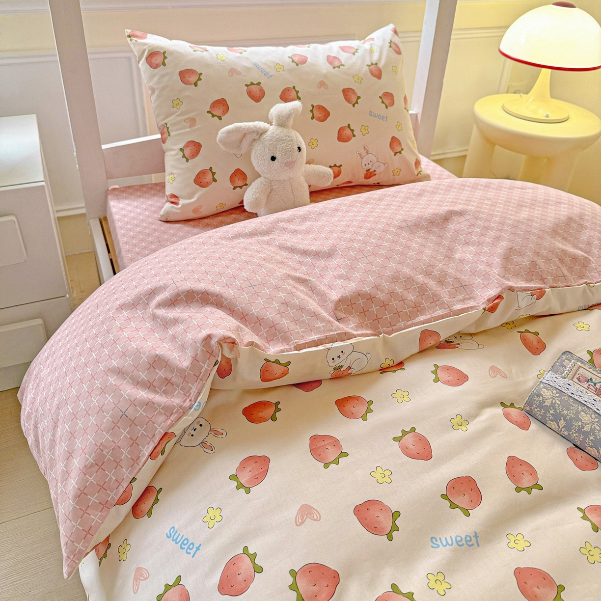 91家纺网 家纺一手货源 找家纺 （总）小豚鼠 2025纯棉13372学生三件套全棉宿舍六件套(收纳袋）（顺丰代发）