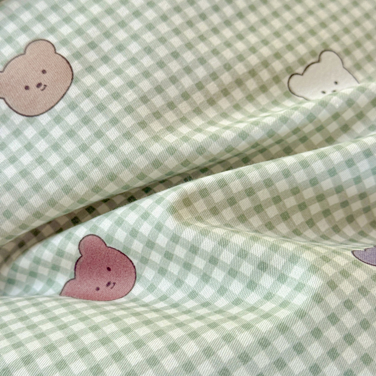 91家纺网 家纺一手货源 找家纺 小豚鼠 2025纯棉13372学生三件套全棉宿舍六件套(收纳袋）（顺丰代发） 熊豆豆-绿