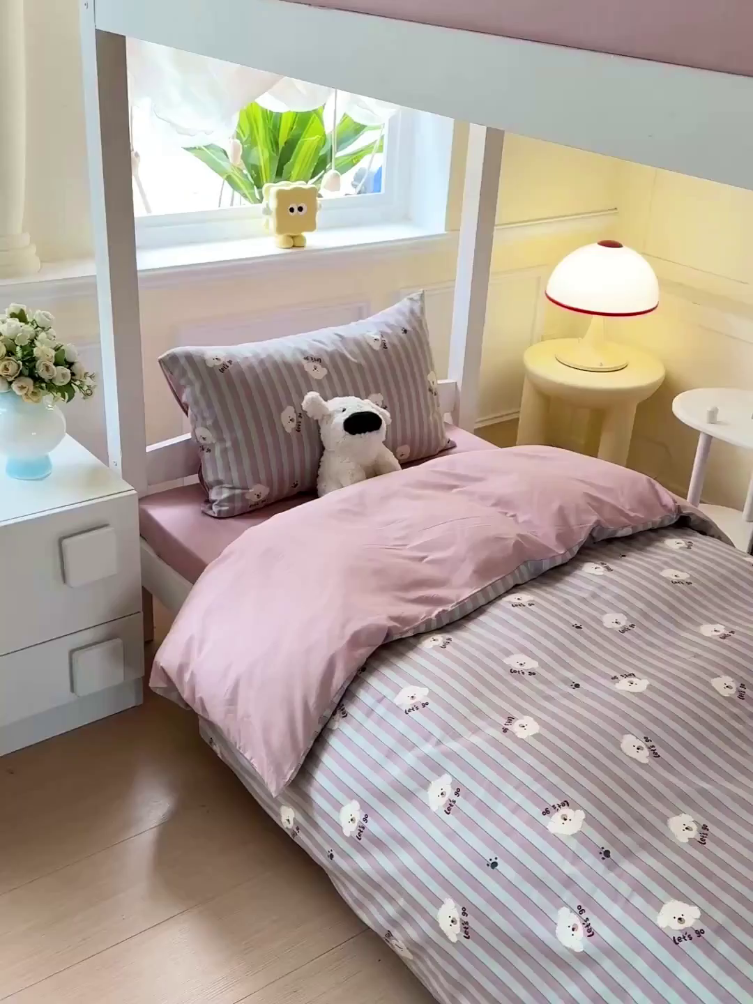 91家纺网 家纺一手货源 找家纺 小豚鼠 2025纯棉13372学生三件套全棉宿舍六件套(收纳袋）（顺丰代发） 努力小狗