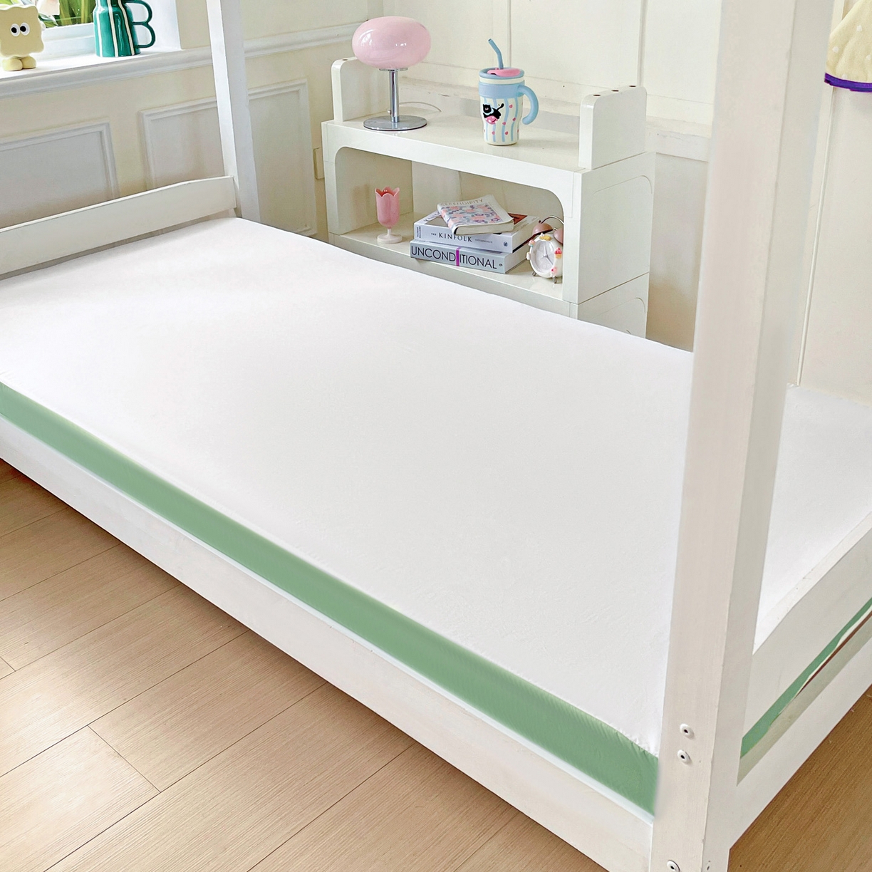 91家纺网 家纺一手货源 找家纺 小豚鼠 2025新款学生季蛋壳压花床垫记忆棉床垫学生宿舍软垫海绵垫子 青草绿