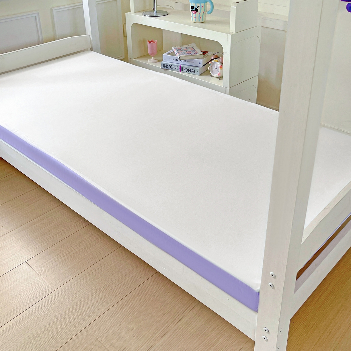 91家纺网 家纺一手货源 找家纺 小豚鼠 2025新款学生季蛋壳压花床垫记忆棉床垫学生宿舍软垫海绵垫子 清新紫