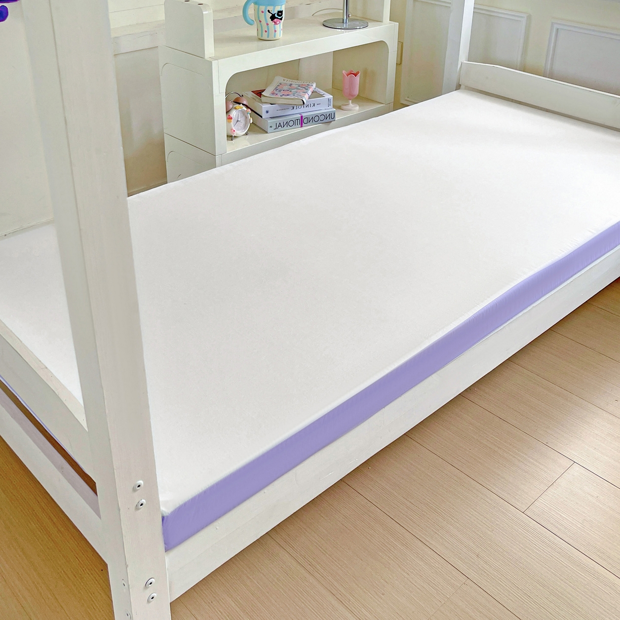 91家纺网 家纺一手货源 找家纺 小豚鼠 2025新款学生季蛋壳压花床垫记忆棉床垫学生宿舍软垫海绵垫子 清新紫