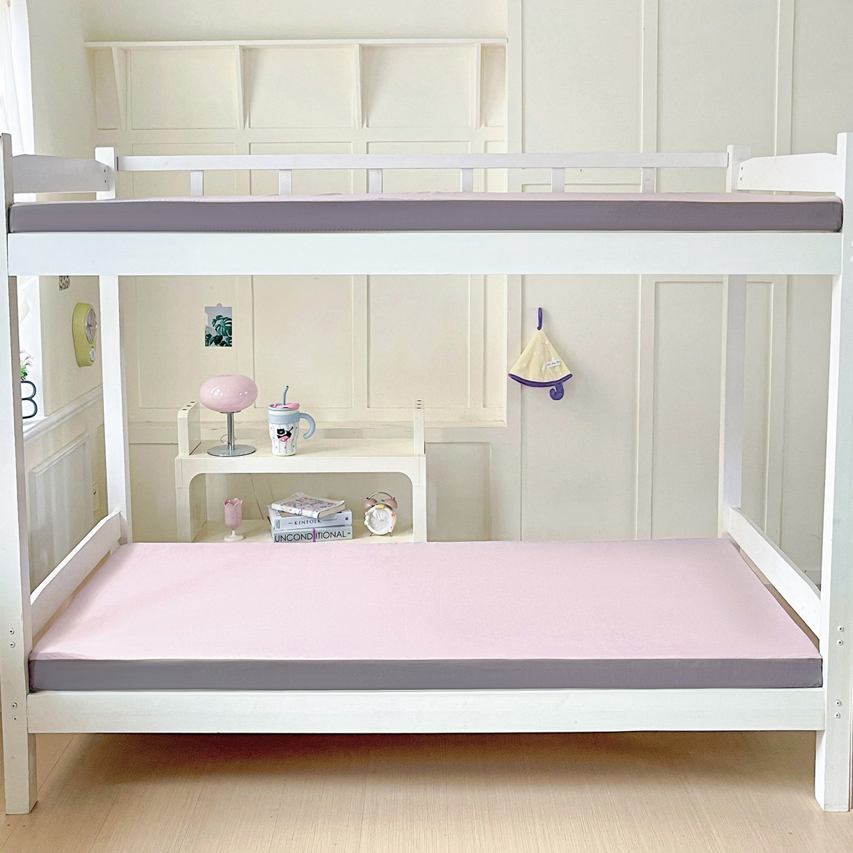 91家纺网 家纺一手货源 找家纺 小豚鼠 2025新款学生季蛋壳压花床垫记忆棉床垫学生宿舍软垫海绵垫子 藕灰粉